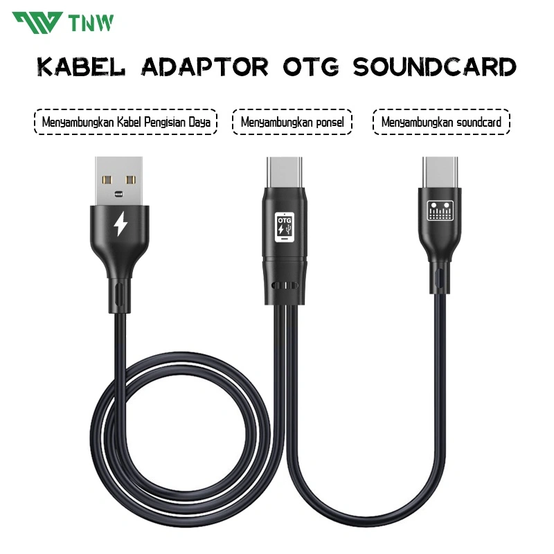 Fast Charging Data Cable Kabel Adaptor OTG soundcard Mixer Kartu Untuk HP Android Pengisian Cepat Micro USB