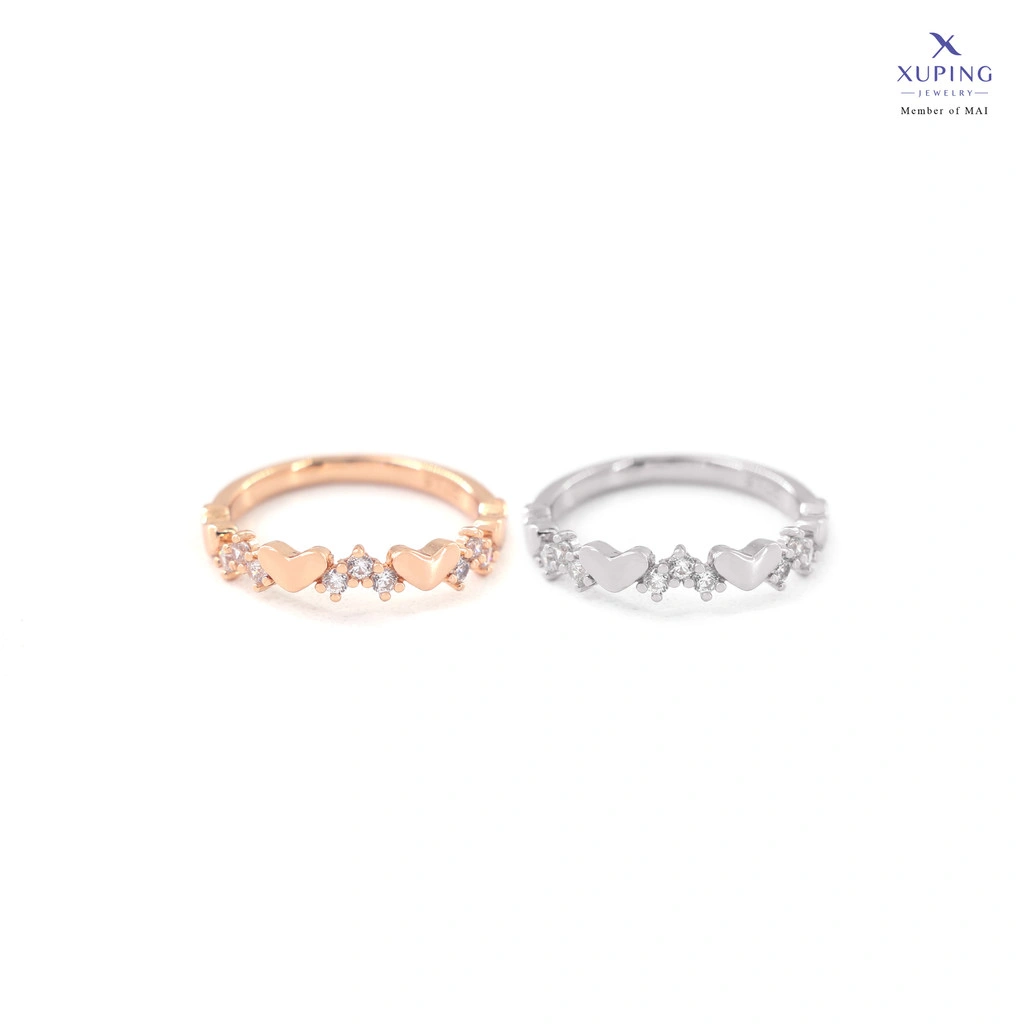 Xuping Cincin Minimalis Perak - Gold Kasual Motif Love Perhiasan Wanita