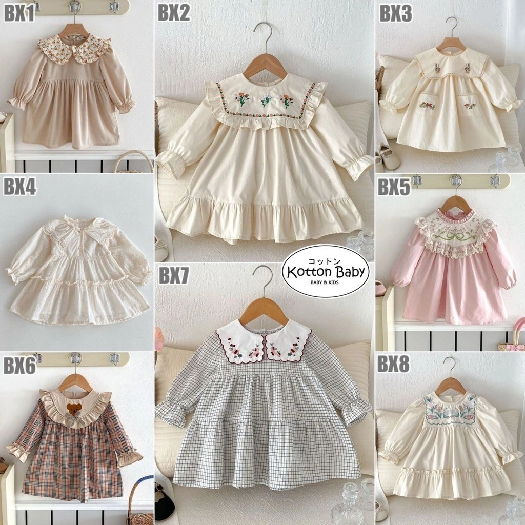1-5thn | DRESS ANAK GAUN BAYI ELEGAN PESTA PEREMPUAN kotton baby Catalog ZHBB BX