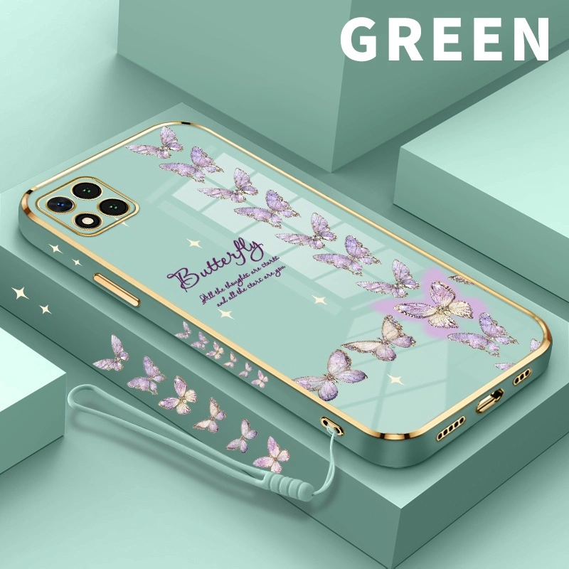 Glossy Plating Lens Casing hp For Redmi 9C 9C NFC 9 Active 10A For Poco C31 9A 9i 9AT 9A Sport 9i Sport 9T 9 Power 9 9 Prime Note 9 4G For Poco M2 Kupu-kupu Kristal Soft Case ramai