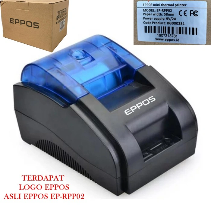 PRINTER THERMAL BLUETOOTH EPPOS EP-RPP02 58mm SUPPORT MOKAPOS GOBIZ GRAB MERCHANT