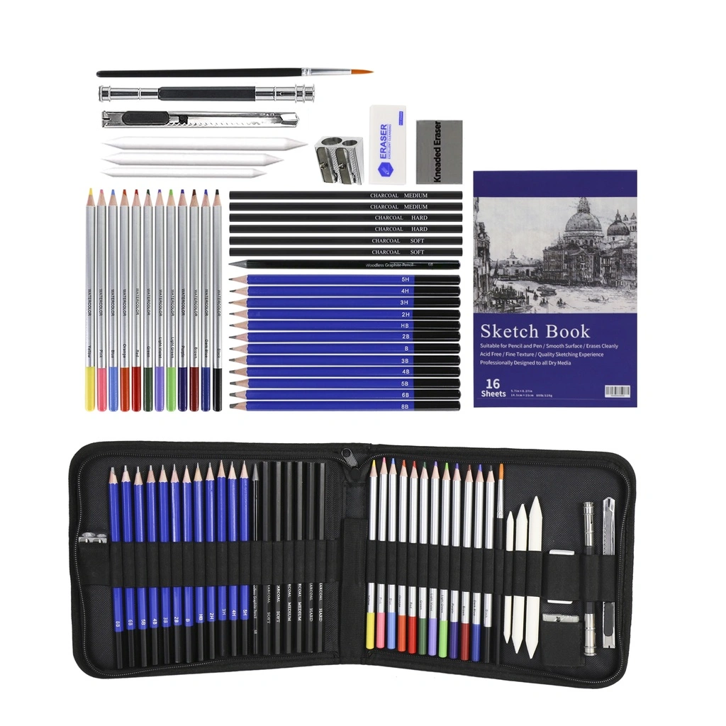Set Alat Gambar 41/77/98 Buah Set Lukisan Pensil Warna Alat Gambar Pensil Berwarna Memberikan sebuah buku sketsa