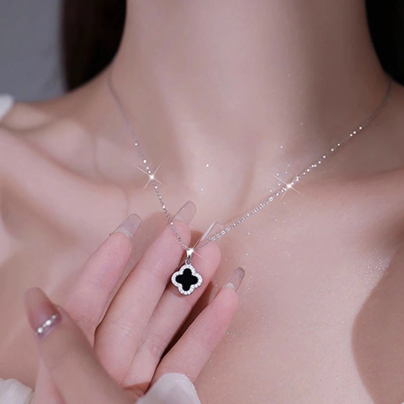 COD Kalung Empat Daun Semanggi Anti Karat Anti Luntur Fashion Korean Kalung Untuk Aksesoris Wanita