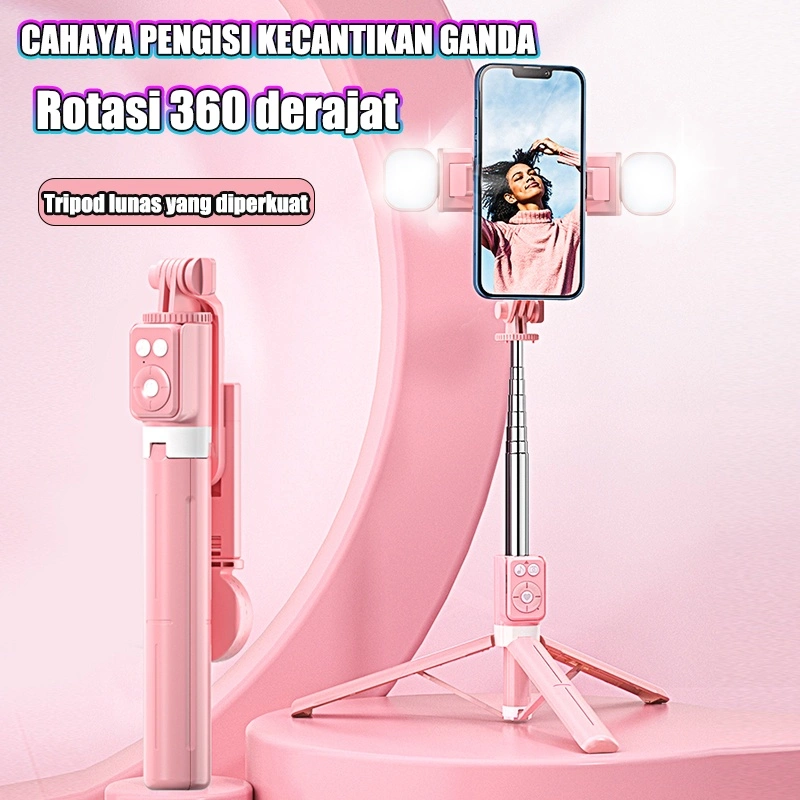 Tech 170CM Selfie Stick Tripod Tongsis Dengan Monopod Dengan Wireless Remote Control Bluetooth 7 Tombol Tongkat Selfie Portable Lampu Jarak Jauh Bluetooth Untuk Vlogging