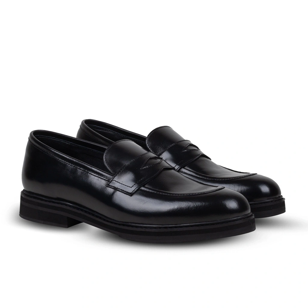 Noir Penny Loafers - Nappa Milano - Sepatu Kulit Pria
