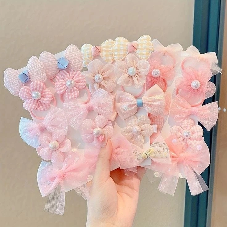 Set Jepit Rambut isi 10Pcs Model Pita Bunga Kekinian Fashion Wanita Pita Korean  Makin Fashion