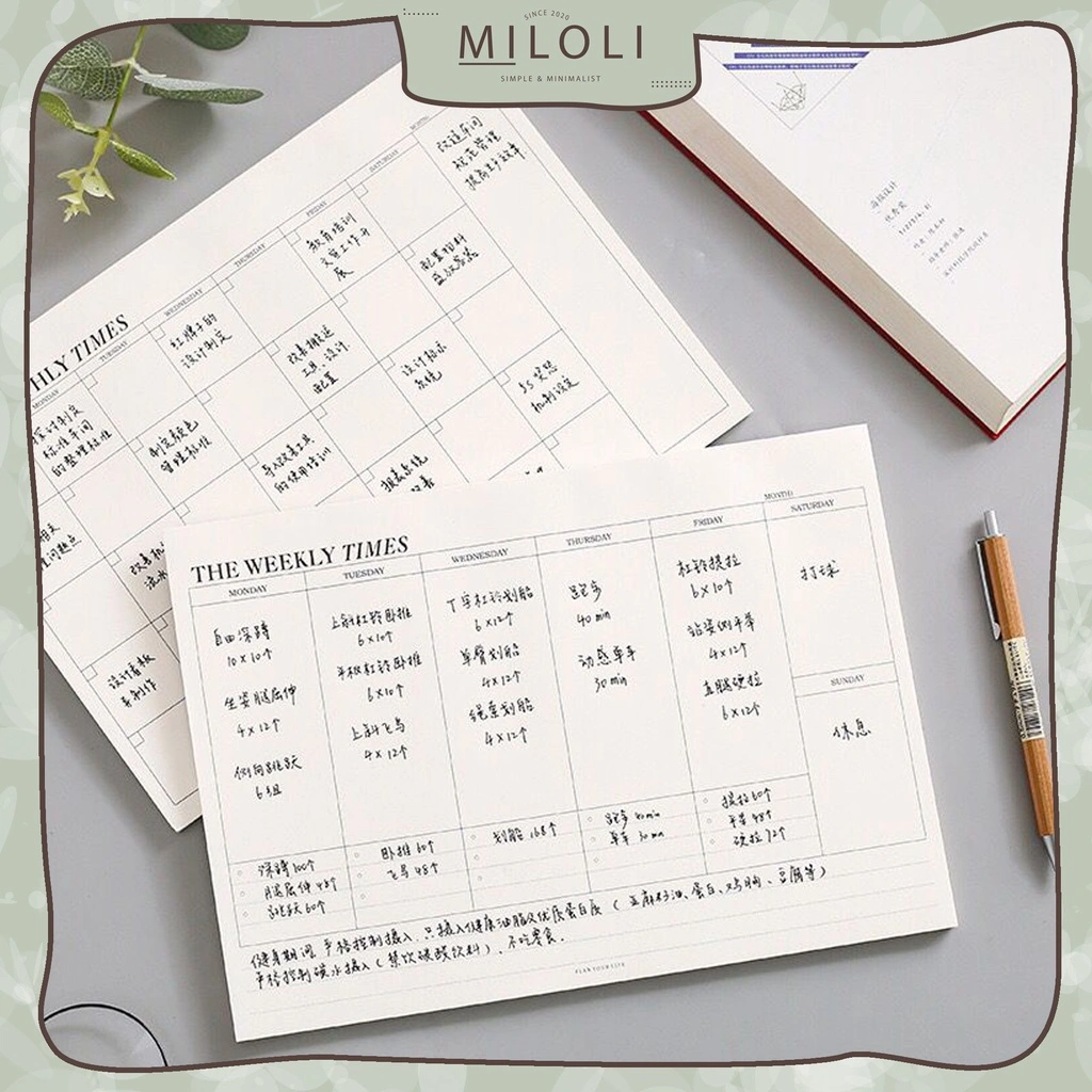 [MILOLI] 30Lembar BOOK DAILY WEEKLY MONTHLY PLANNER DIY Buku Scrapbook BuJo Planner Journal - E0056