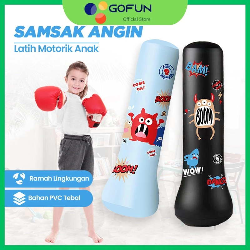 Standing Boxing Ball Samsak Tinju Anak Inflatable Samsak Angin Training Target Material Gofunshop