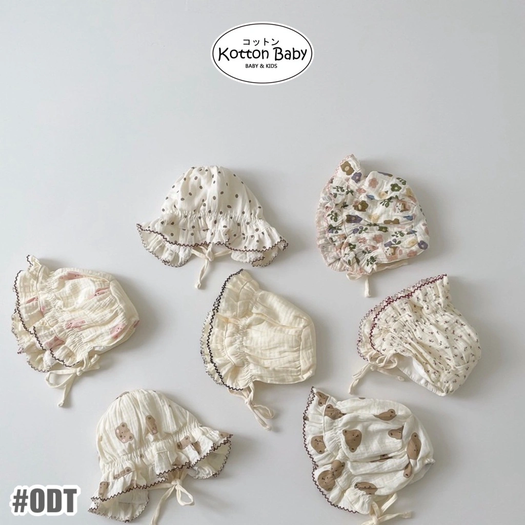 0-3 thn || Topi Bonnet Bayi Newborn Anak Emen Anak Impor kotton baby Catalog OIMG ODT