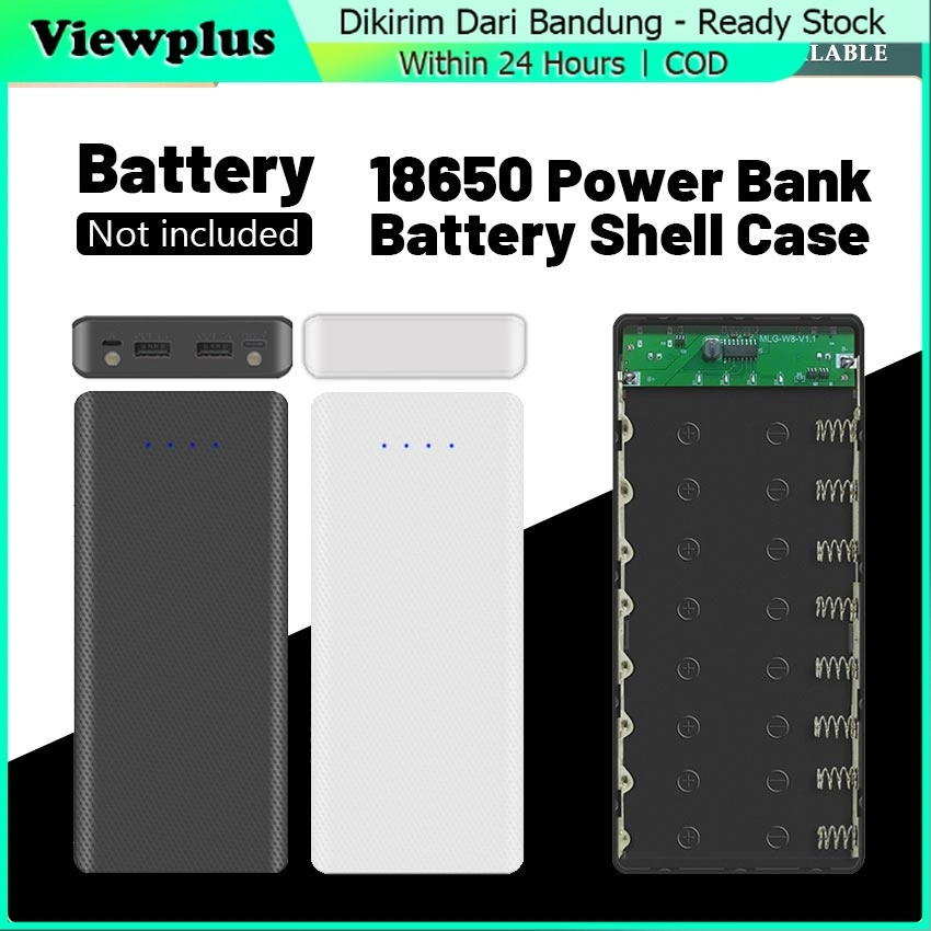 DIY Casing Power Bank Power Bank Case 8x18650 2 Port LCD PowerBank Case Kotak DIY untuk 8 Baterai 18650 USB Type C Charger Baterai 18650 DIY Case Powerbank