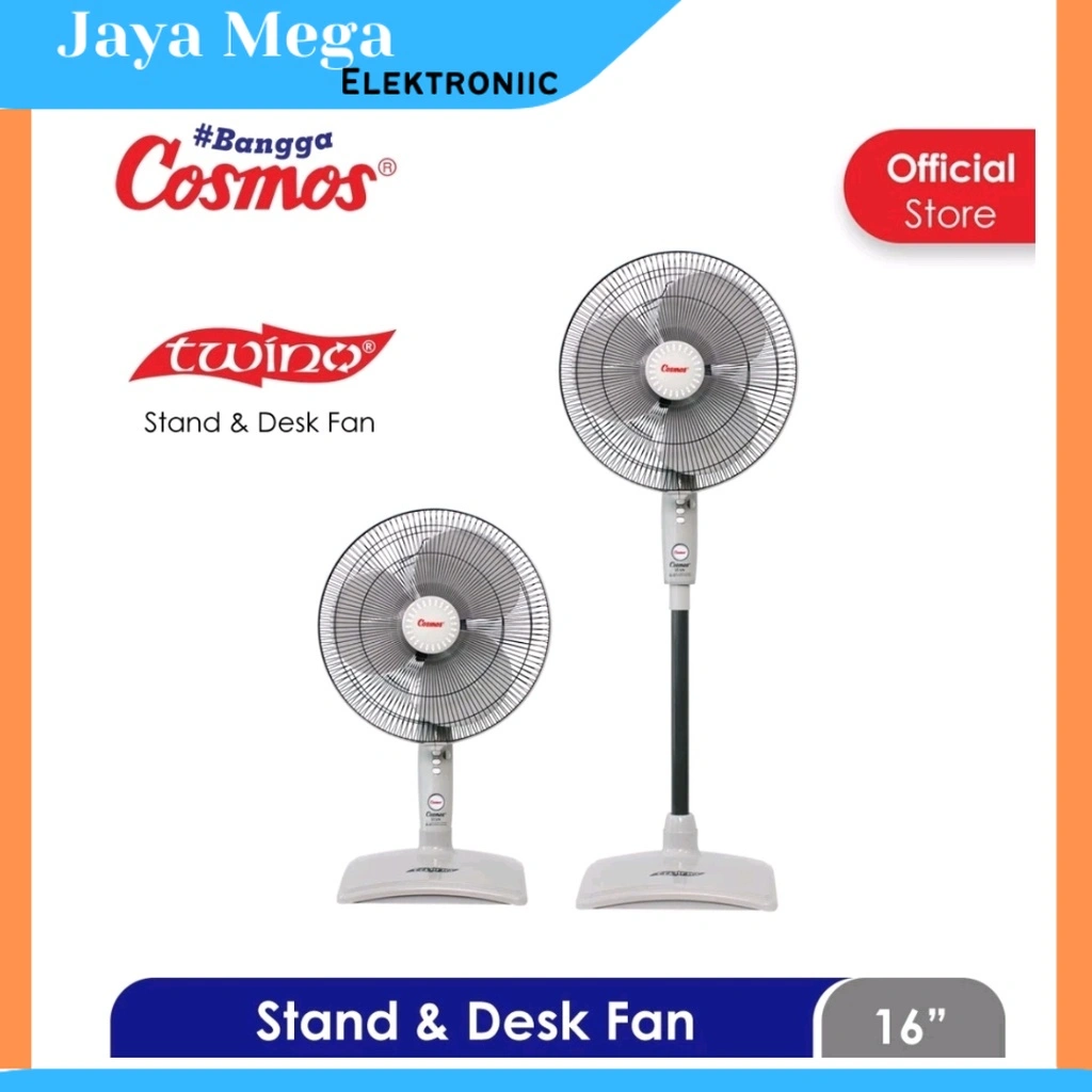 COSMOS 16 inch Kipas Angin 2 in1 (Stand & Desk) 16-SN/16-SDB/16-XDC
