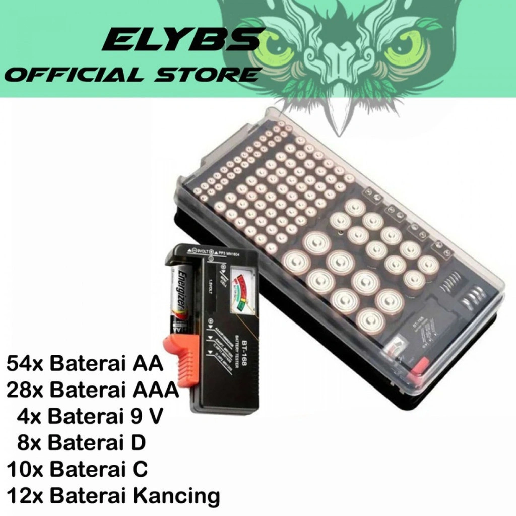 Kotak Tempat Penyimpanan Baterai Tester Battery Storage Box 116 Grid