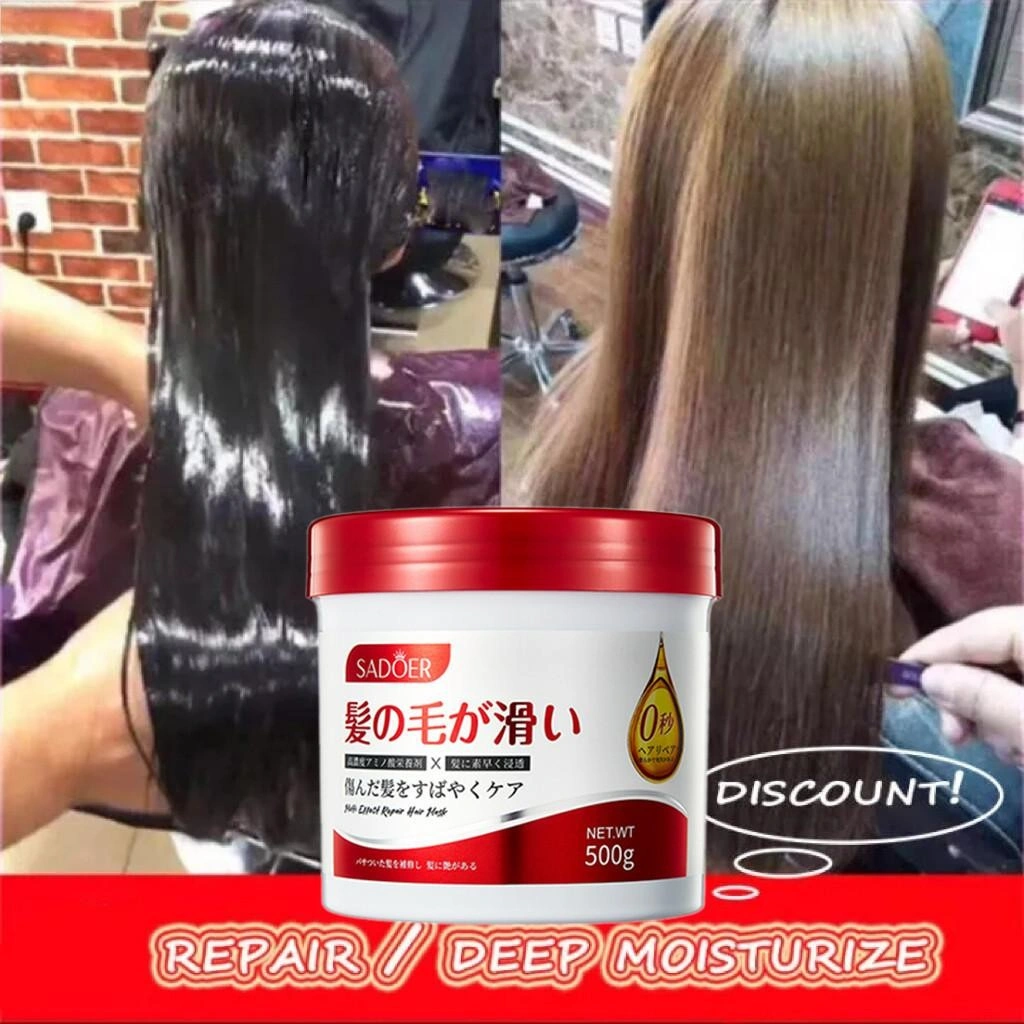 SADOER Hair Mask rambut kering rusak Hair Treatment Mask Keratin Masker Rambut Keratin Salon Perawatan Rambut Masker Rambut Keratin Memperbaiki Rambut RusakKering Keriting Sangat Menutrisi Perawatan Rambut Wangi Tahan Lama 500g