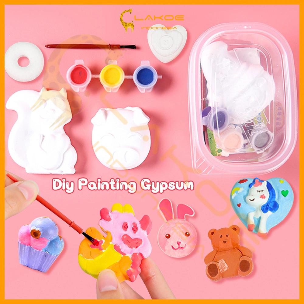 LAKOE Mainan Edukasi Anak DIY Painting Gypsum Kit Melukis Mewarnai Patung Gypsum patung lukis Mainan Mewarnai Melukis Art