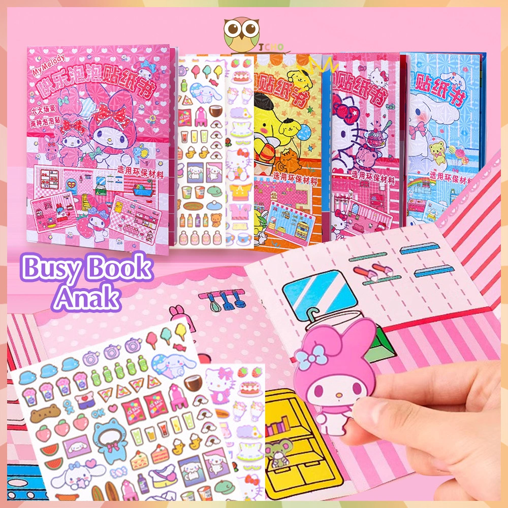 JCHO DIY Quiet Book Buku Sticker Lucu 3D Sticker Book Aesthetic Scrapbook