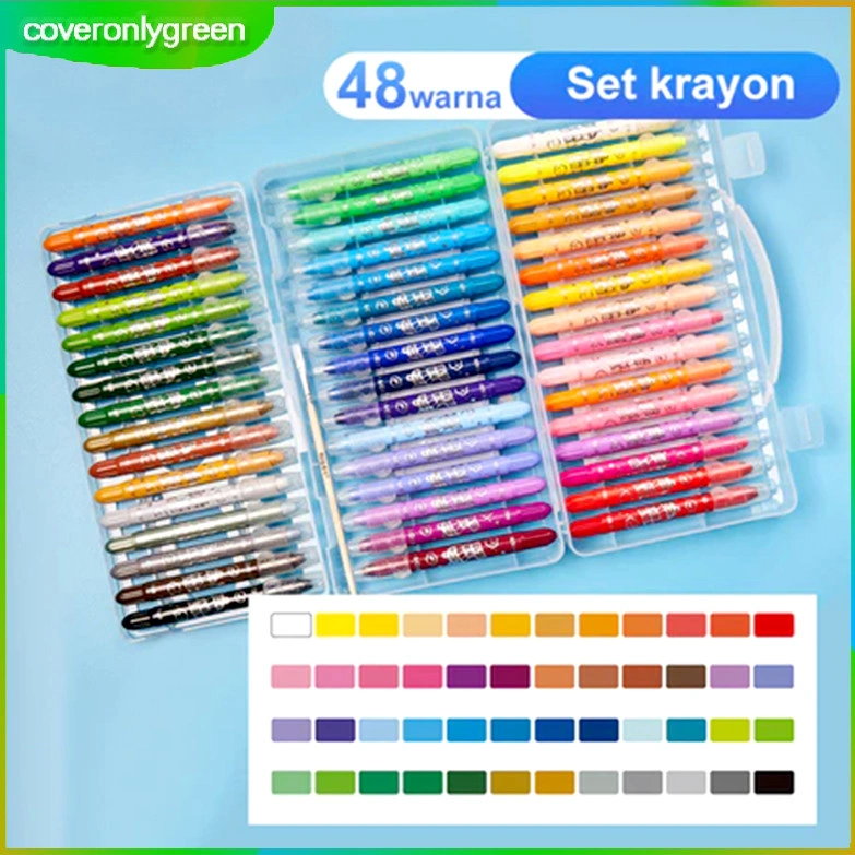 Grasp Sedang Crayon Original 12/24/36/48 Warna Water Soluable Crayon Krayon Mewarnai / Menggambar Kreativitas Seni Edukasi Anak