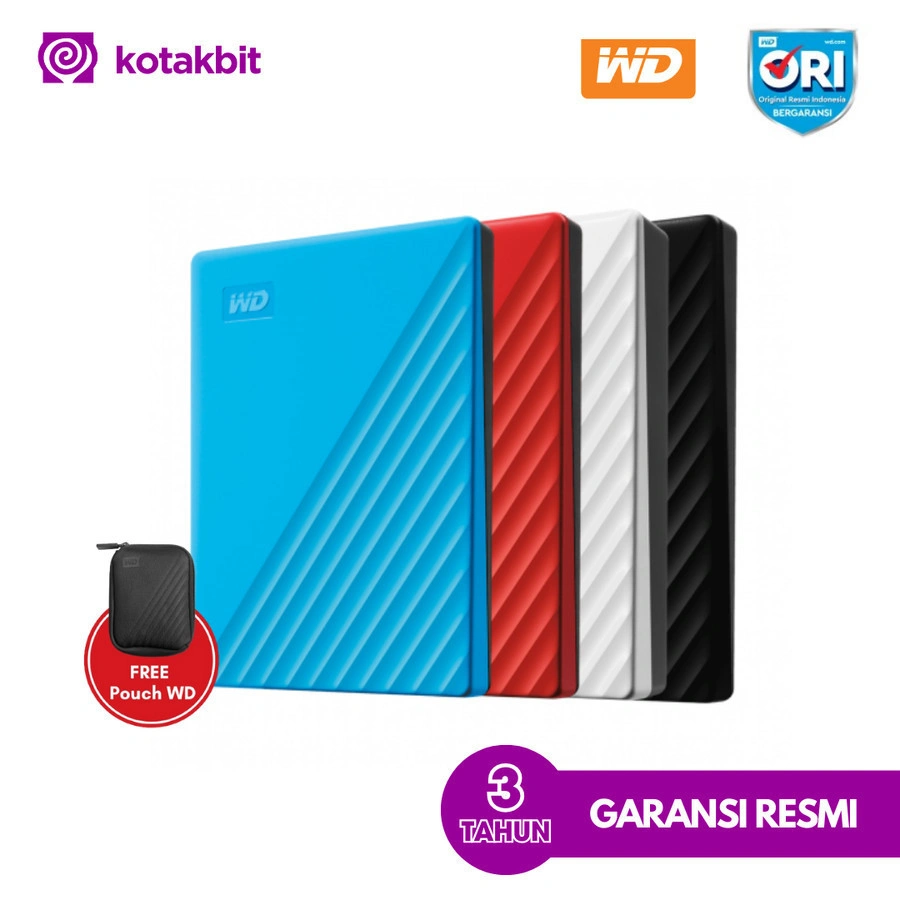 WD My Passport New 1TB, 2TB, 4TB, 5TB HDD Hardisk External Eksternal
