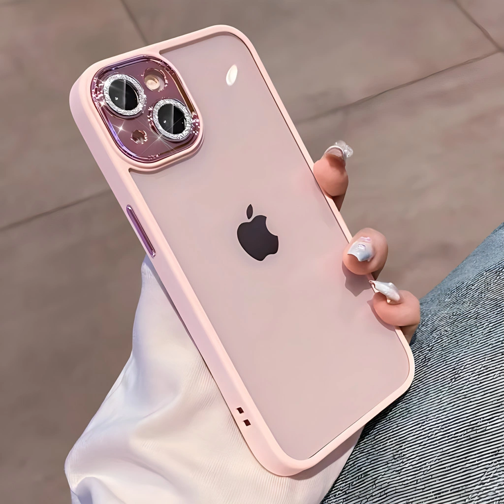 Case Clear iphone 16 15 14 13 12 11 pro max premium glitter Dengan Pelindung Lensa casing Iphone 12 13 14 15 Pro Max Pink Casing