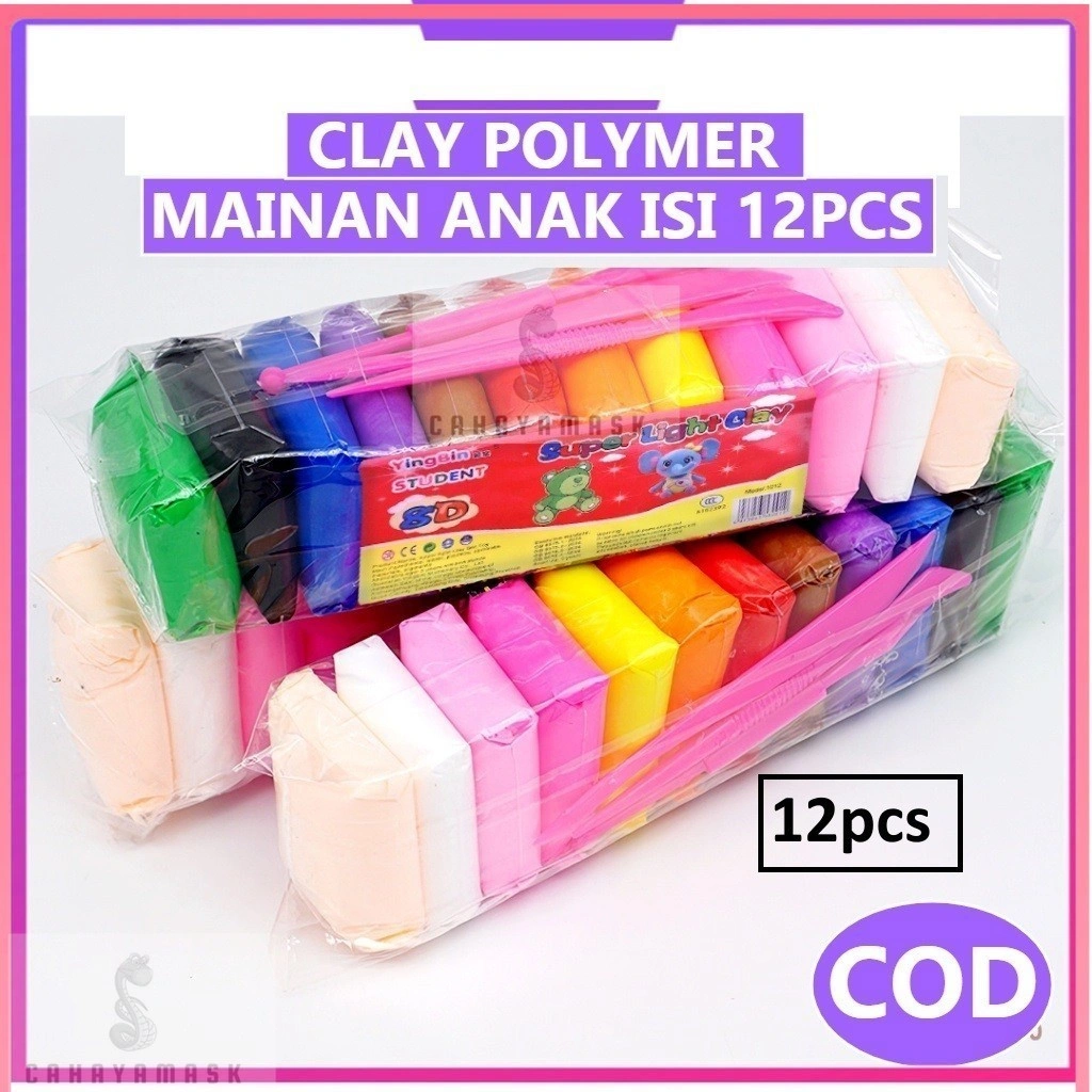 Mainan Anak Clay Polymer isi 12 PCS