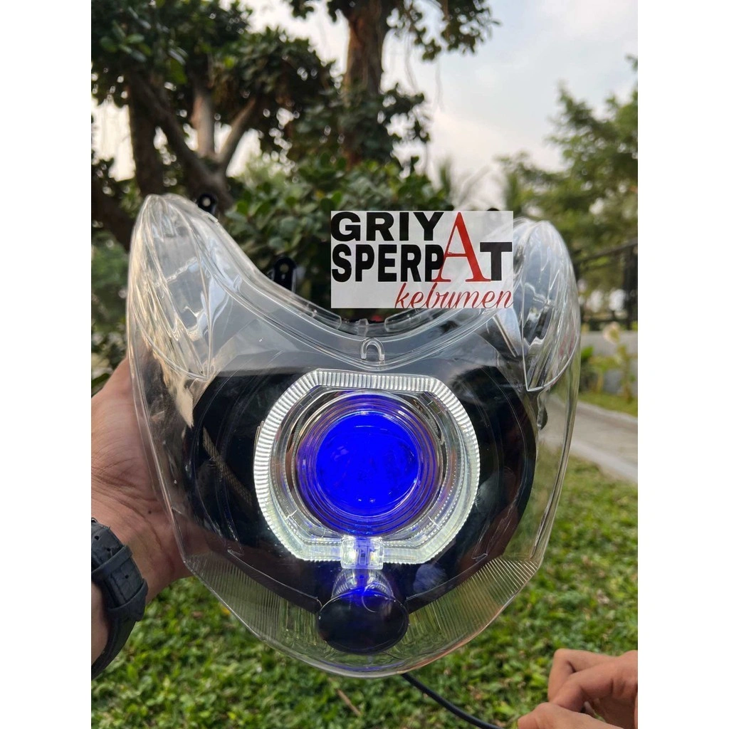REFLEKTOR LAMPU DEPAN MIO SOUL KARBU BILED LED
