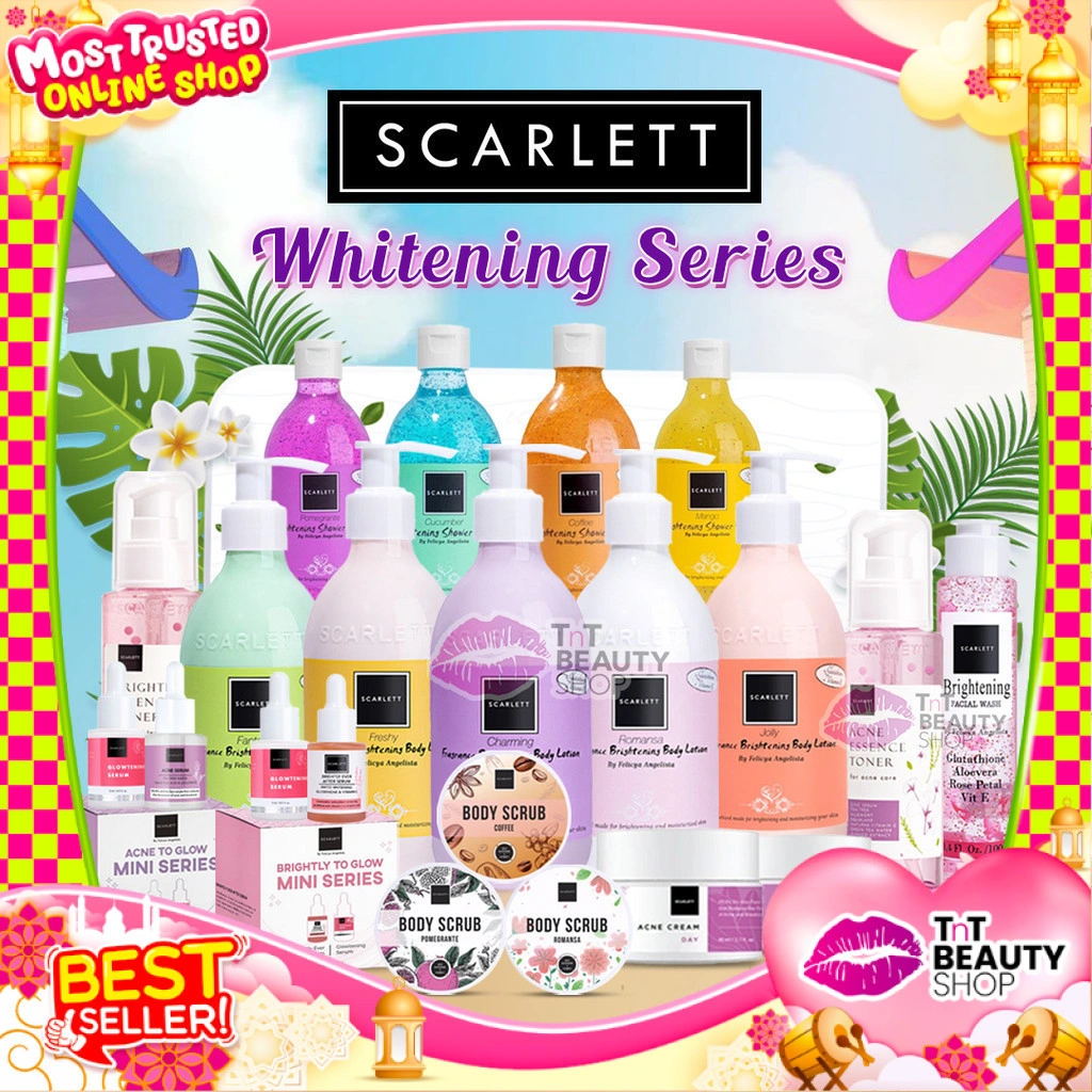 SCARLETT Shower Scrub | Body Lotion | Serum | Toner | Essence | SCARLET SERIES | TnT Beauty Shop