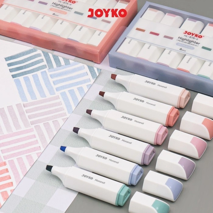 JOYKO Penanda Berwarna Highlighter HL-87A & 87B 6 Warna Morandi