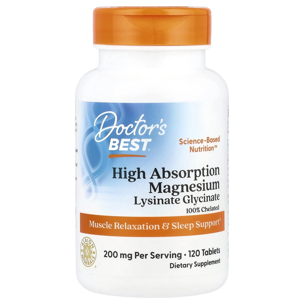 Doctor's Best High Absorption Magnesium Glycinate Lysinate 120 Tablets | DEVI VITAMIN