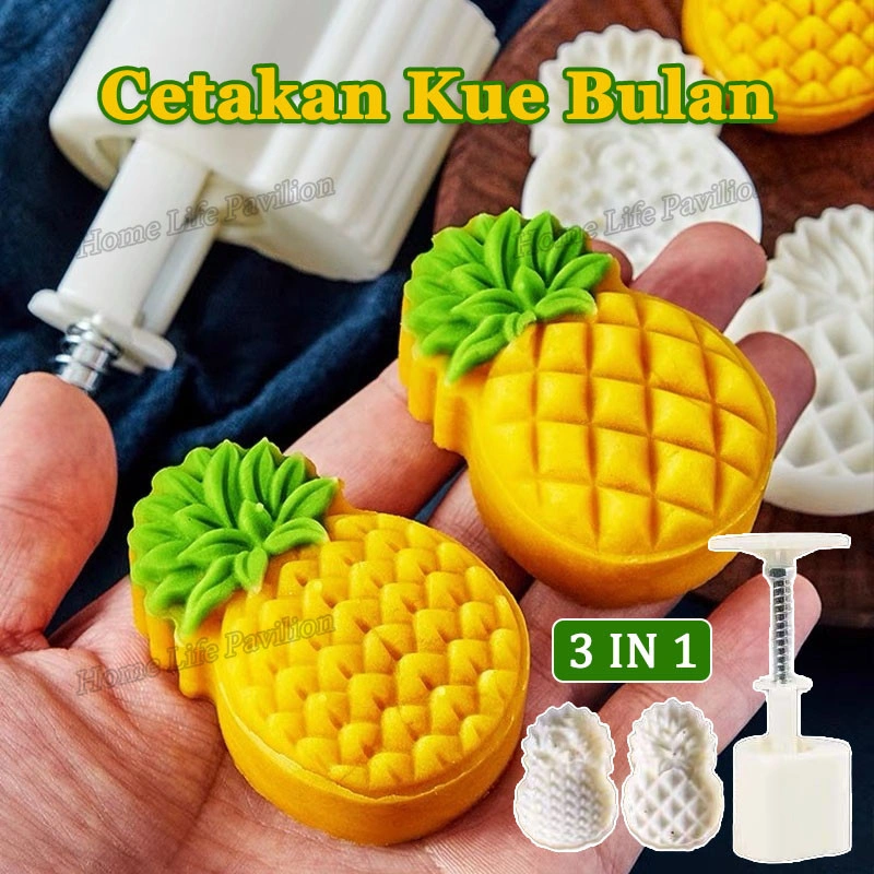 3 in 1 Cetakan Kue Bulan Kue Nanas Cetakan Nastar Nanas Mooncake Mould Pineapple Pastry Taiwan