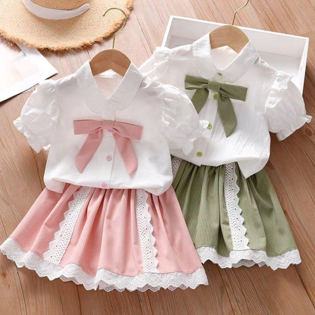ALESHA - Setelan Anak Perempuan Zivana Renda Bunga / Fashion Oneset Baju dan Rok Anak Perempuan Korean Style