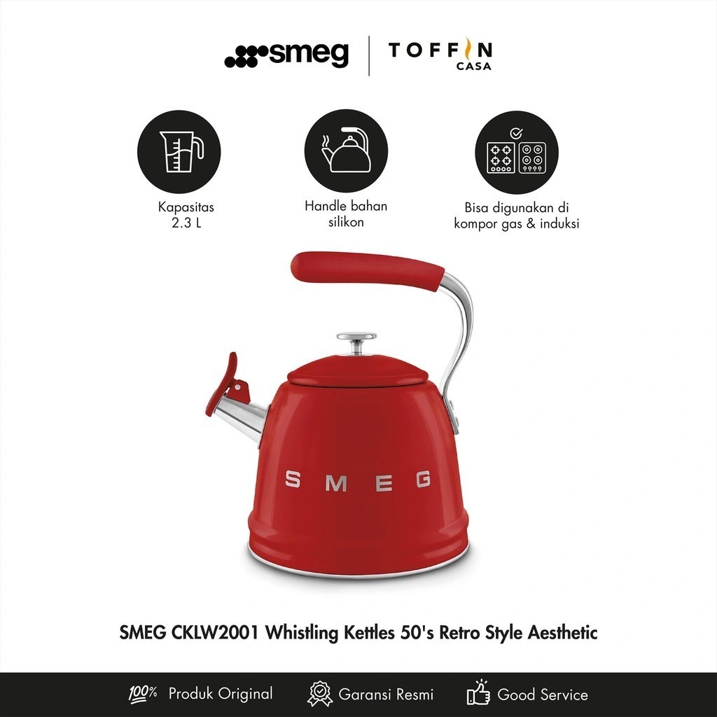 SMEG Whistling Kettle WKF01 - Kettle Stainless steel 2.3L