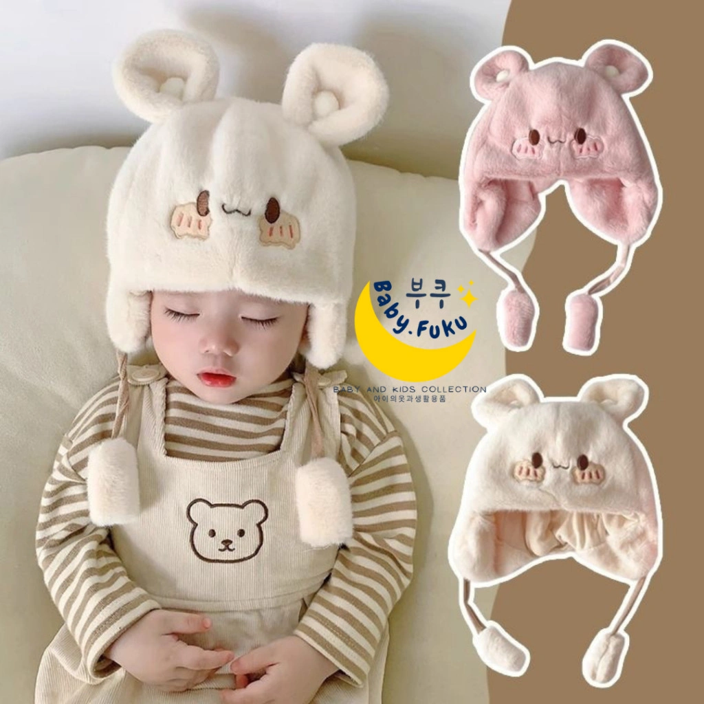 Baby.Fuku Topi Rajut Kupluk Bayi Dino Premium Topi Bayi Mouse Anak Cewek Cowok Kupluk Baby PomPom Karakter Dinosaurus