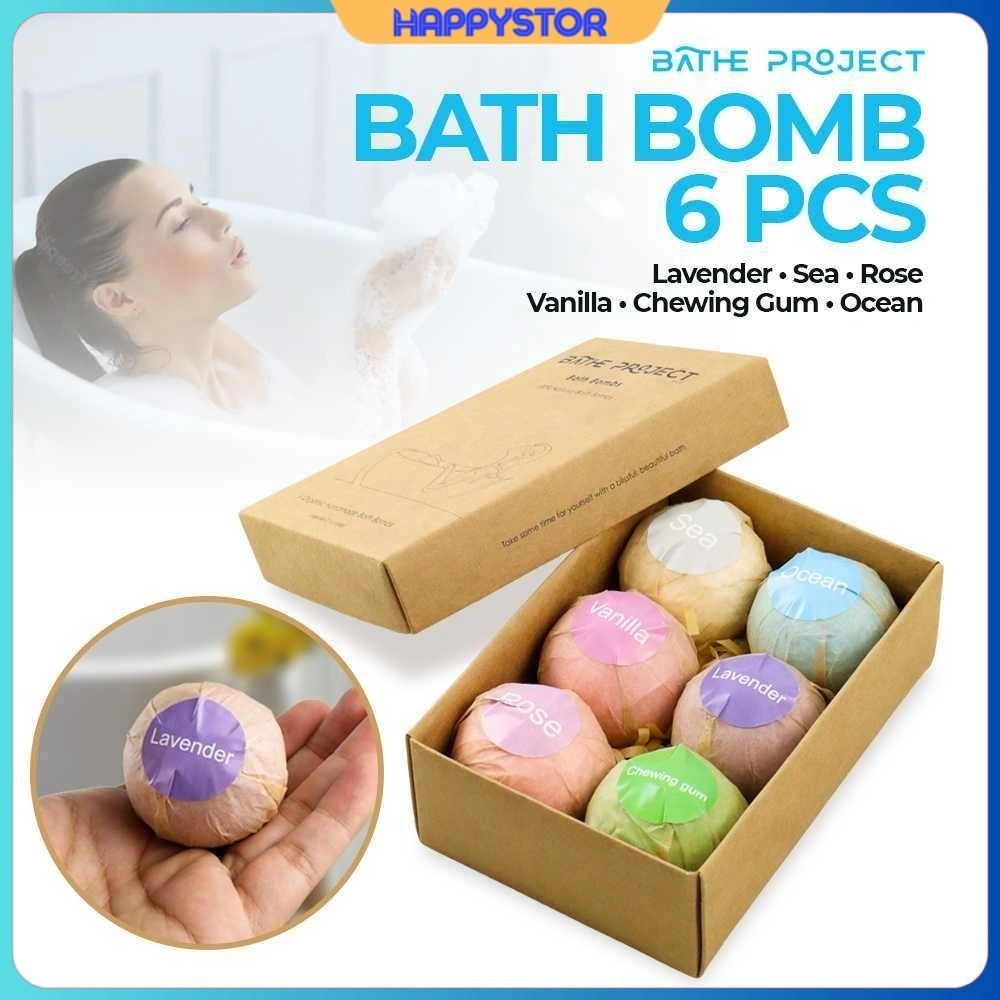 Bath Bombs Salt Sabun Mandi Bathtube 6 PCS - BATHE PROJECT SKT