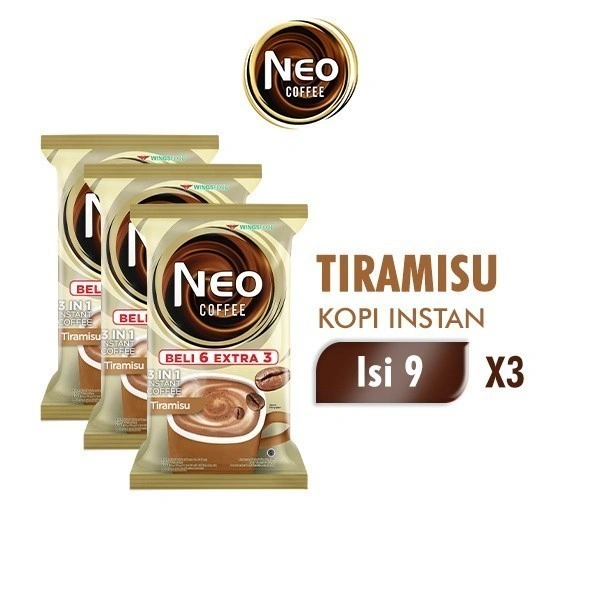 Neo Coffee Kopi Instan Tiramisu Pack 20 gr isi 6 + 3 pcs x3
