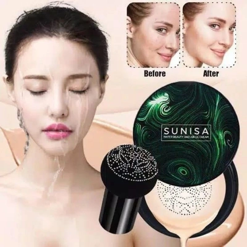 SUNISA BB AIR CUSHION WATERPROOF | AIR PUFF BB CUSHION MUSHROOM HEAD CUSHION | CUSHION WATERPROOF 24 JAM | CUSHION ANTI LUNTUR | CUSHION GLOWING PERFECTBEAUTYMALL