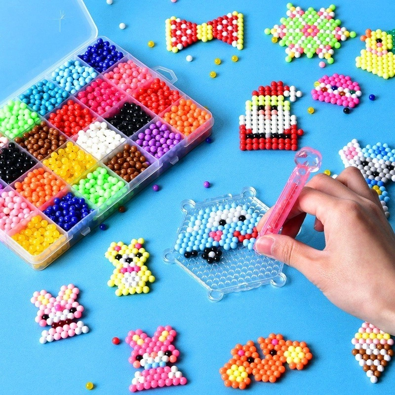 Mainan Edukasi Anak DIY Magic Water Beads Kit/24 Warna Mainan Anak Diy beads Set/Magical Beads/Kerajinan Tangan/Diy Mainan Manik Air/Hadiah/Mainan Membuat Aneka Tangan dari Manik