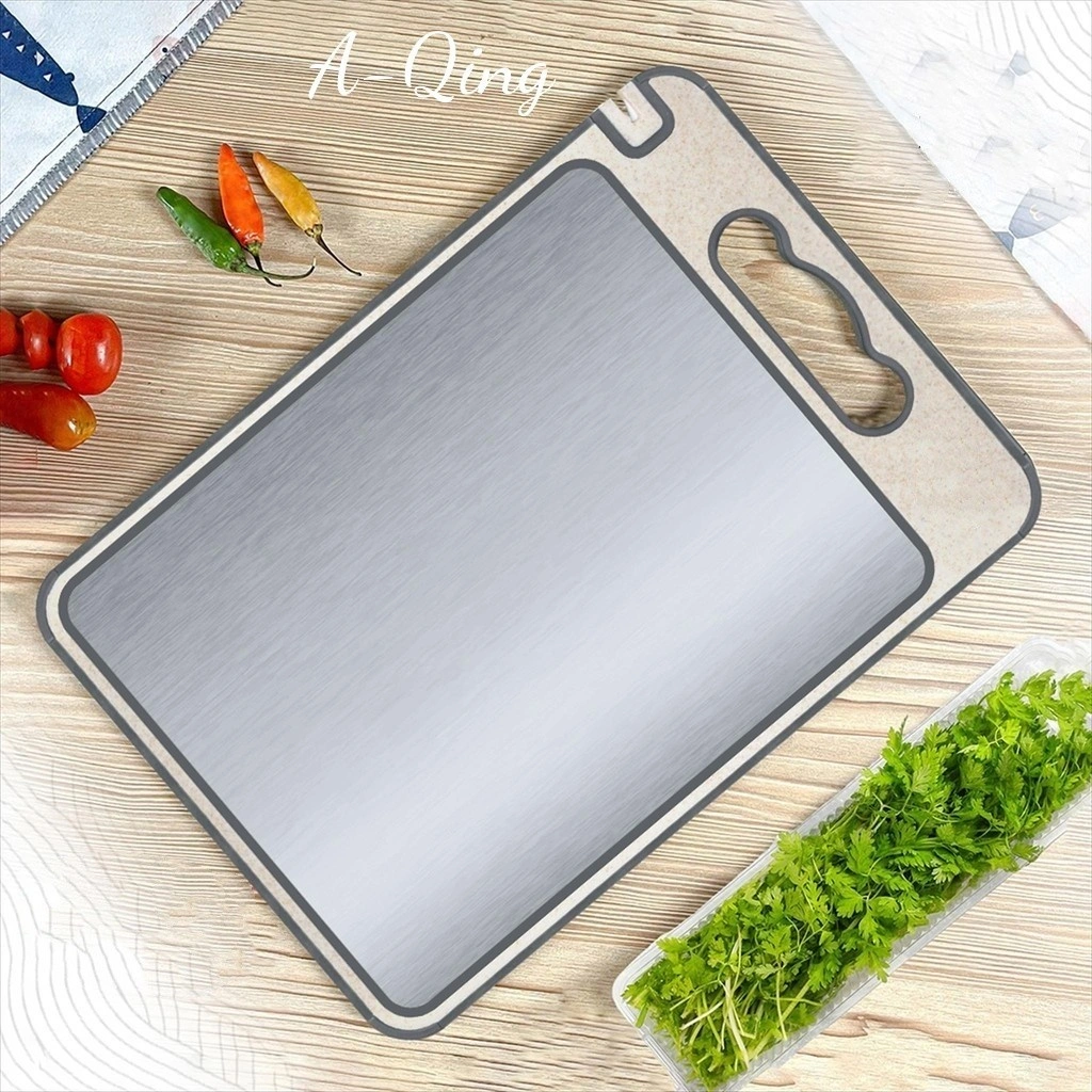 Talenan Stainless Steel 304 Dua Sisi Double Side Chopping Board Multifungsi/Talenan Stainless 2 Sisi Alas Potong Double Sided Chopping Board Stainless