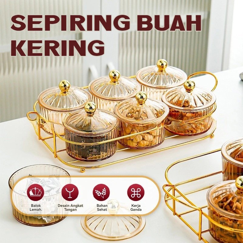 Toples Lebaran Snack Tray Toples Tempat Kue Cemilan Kotak Penyimpanan Makanan Toples Lebaran Set Nampan Permen Nampan Buah Kacang Kering
