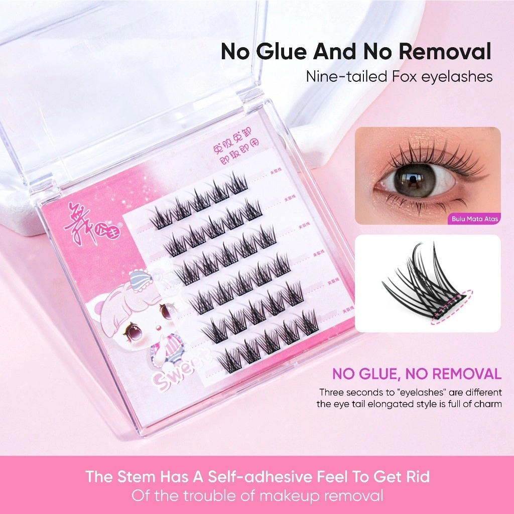 [TIDAK PERLU PAKAI LEM] Bulu Mata Palsu Premium Instan Individual Natural Eyelash Extention Korean Look