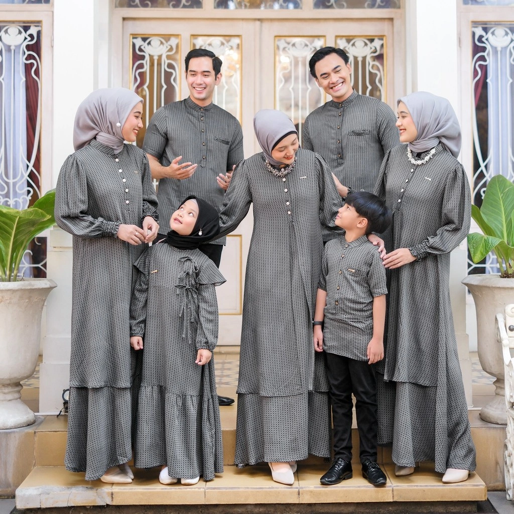 Ventedaily - Daniza Family Baju Keluarga Sarimbit Lebaran 2026 Couple Gamis Kemeja Kekinian