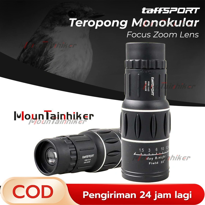 Teropong Monokular Focus Zoom Lens 66 M/8000 M Black  Prime Monokuler TaffSPORT Teleskop Monokuler Portabel Zoom Fokus 16x52/Teleskop Monokuler Fokus Jarak Jauh SSP/Teleskop Monokuler Optik HD + Lensa Zoom 6M 8000M Fokus Lensa Zoom Monokuler Jarak Jauh
