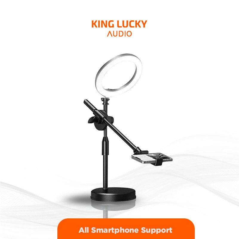 KINGLUCKY K5 Tripod Overhead Stand Hp + Lampu Tripod Meja Konten & Live Streaming