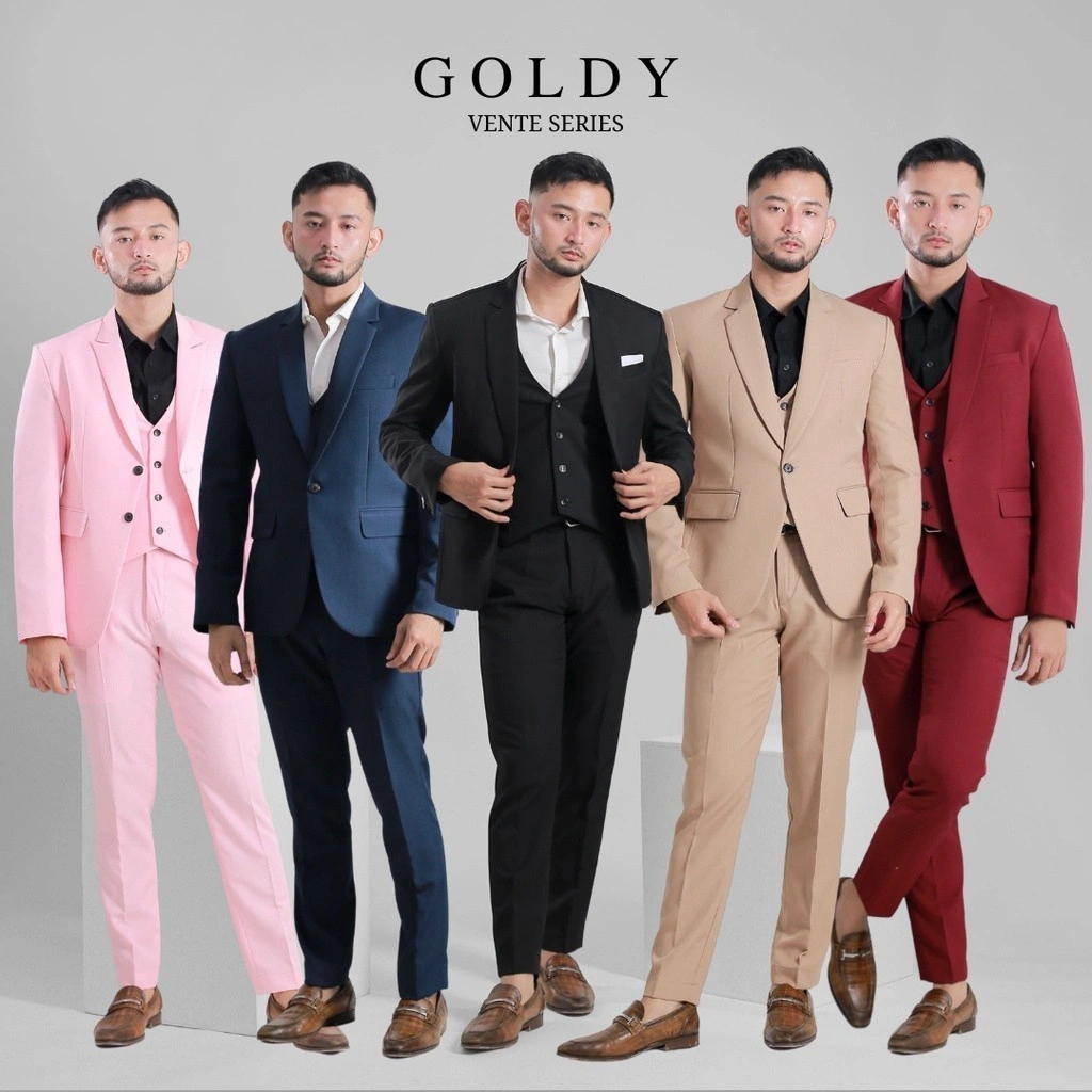 Goldy Outfit Setelan Jas Celana & Rompi - Vente Series