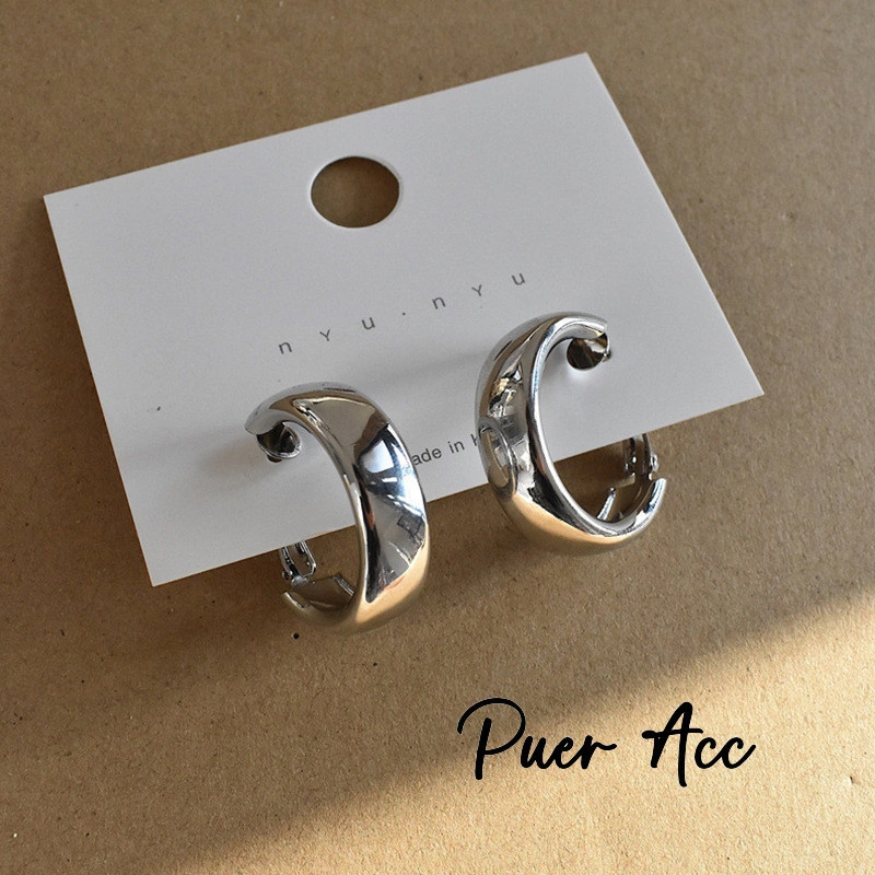 Puer acc Anting-anting hoop geometris minimalis yang ramping Sleek minimalist geometric hoop earrings A113