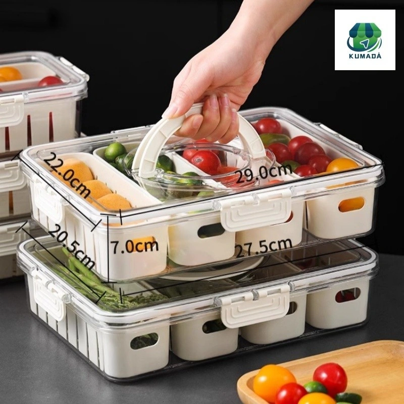 Kotak Pembuangan Kotak Pegangan Buah Dan Sayuran Dapur Segar Berlapis Tertutup Beku Yang Didinginkan Kapasitas tinggi