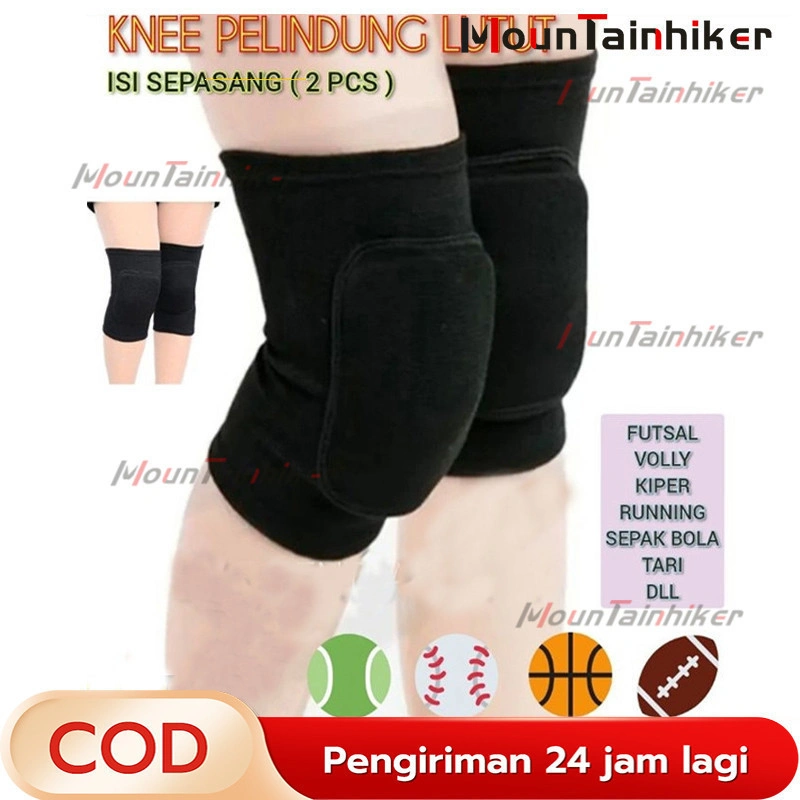PROTEKSI TERBAIK! Set Pelindung Lutut/Kaki 2Pcs - Busa Padat & Nyaman untuk Basketball, Futsal, Voli - Perlindungan Optimal dari Cedera