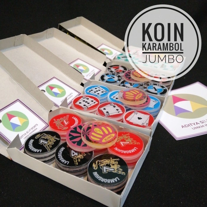 Koin Karambol Jumbo Besar Coin Carrom Ball Biji Keping Permainan Papan Krambol Tebal Bagus Top Games Seru