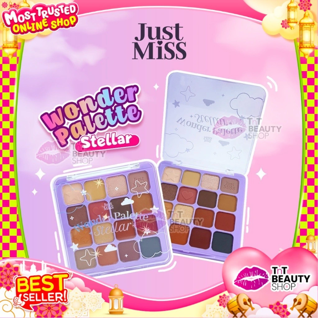 JUST MISS Wonder Pallete Stellar Eye shadow 16 Warna Shimmery Highlight | TnT Beauty Shop