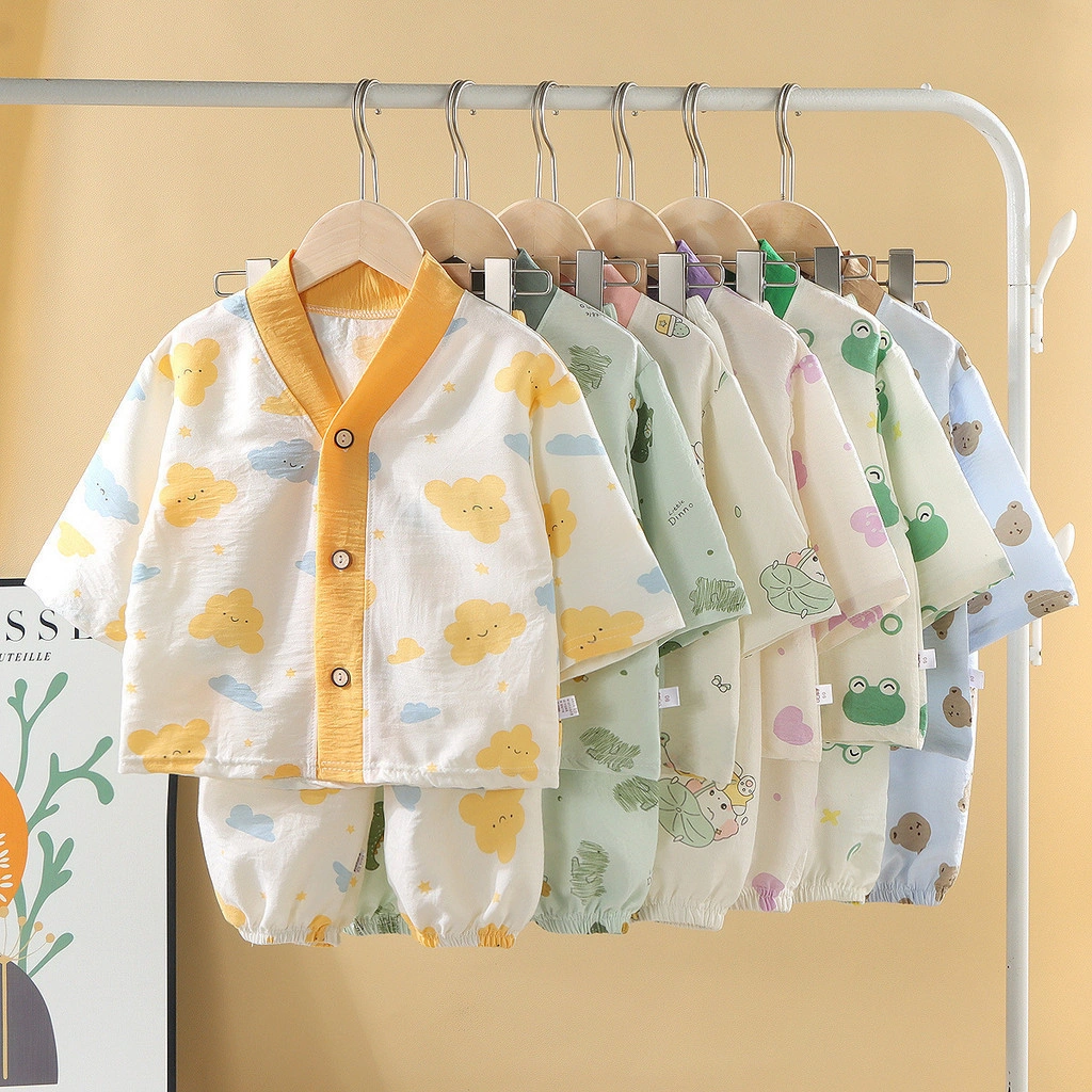 BAJU TIDUR ANAK PIYAMA ANAK KANCING DEPAN MODEL KIMONO MOTIF PRINT