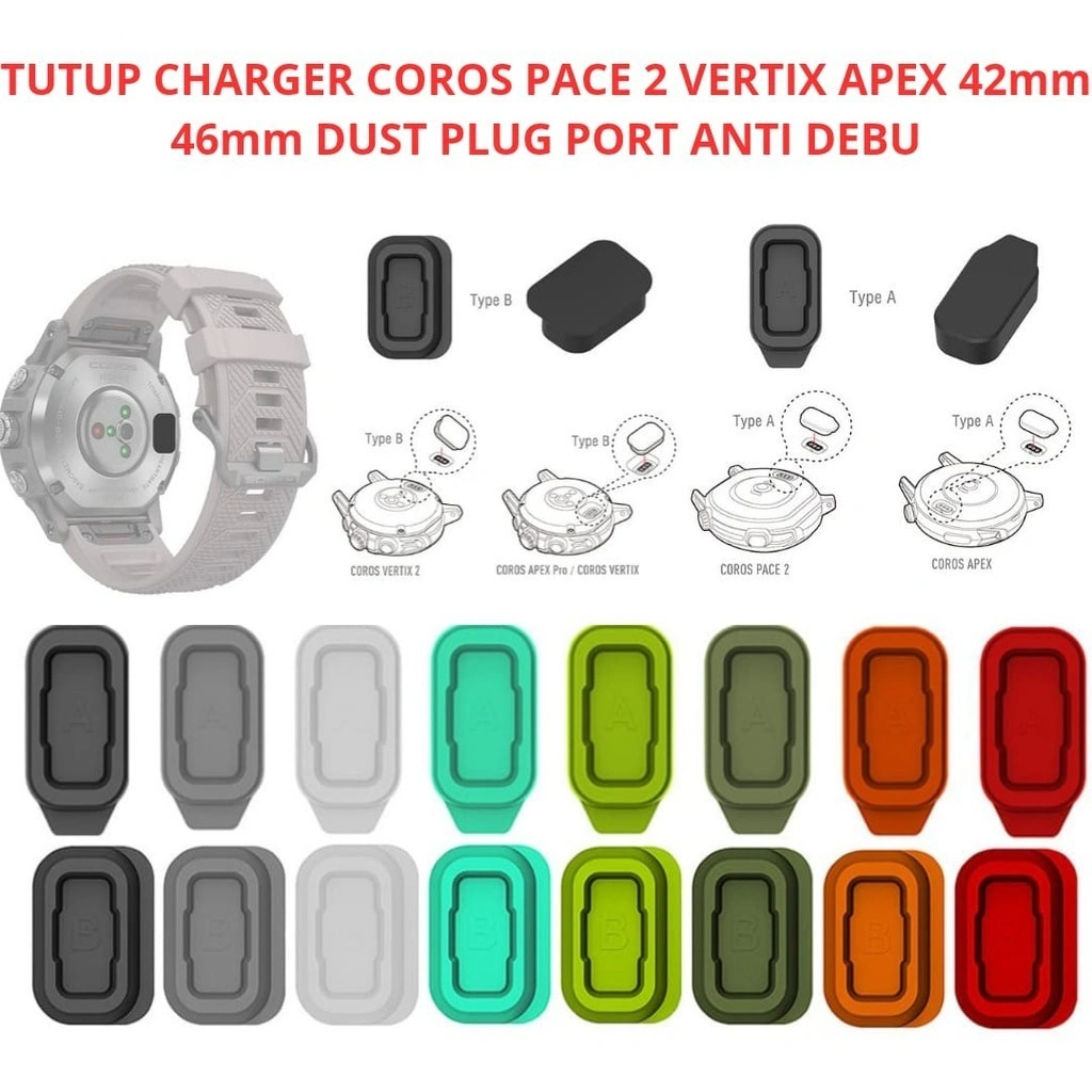 Tutup Charger untuk Coros Pace PRO 2 3 VERTIX 2 2s APEX 2 PRO 42mm 46mm 42 46 dust plug port Anti Debu