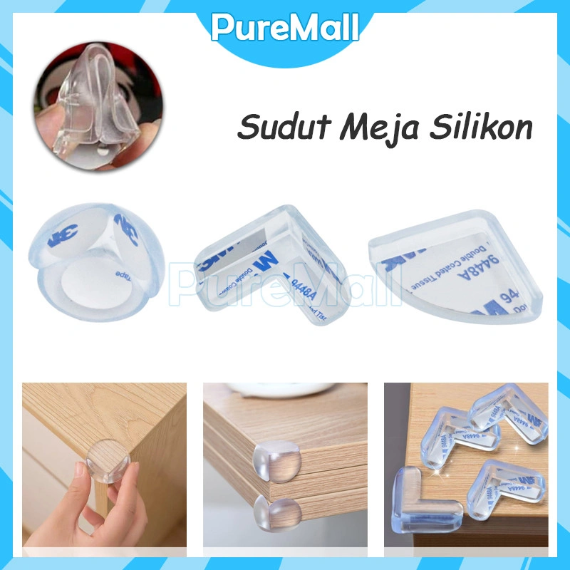10PCS Pelindung Sudut Meja Kaca / Pengaman Siku Sudut Meja / Table Corner Safety Silicone Transparent